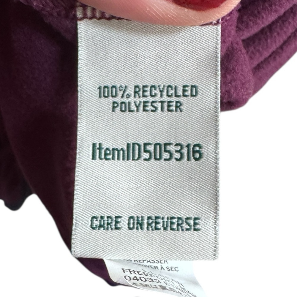 LL Bean Women’s 2X Plus Full Zip Fleece Jacket Burgundy Plum Lightweight - Picture 11 of 12